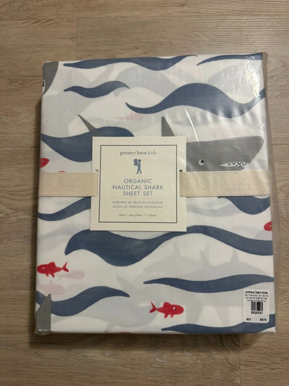 Pottery Barn Kids Nautical Shark Organic Cotton Twin Sheet Set